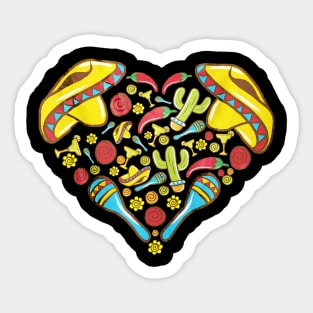 Cinco De Mayo Heart Sticker